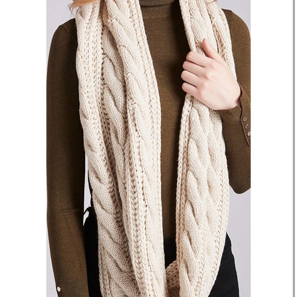 NEOSAN Womens Thick Ribbed Knit Winter Infinity Circle Loop Scarf - Picture 2 of 2